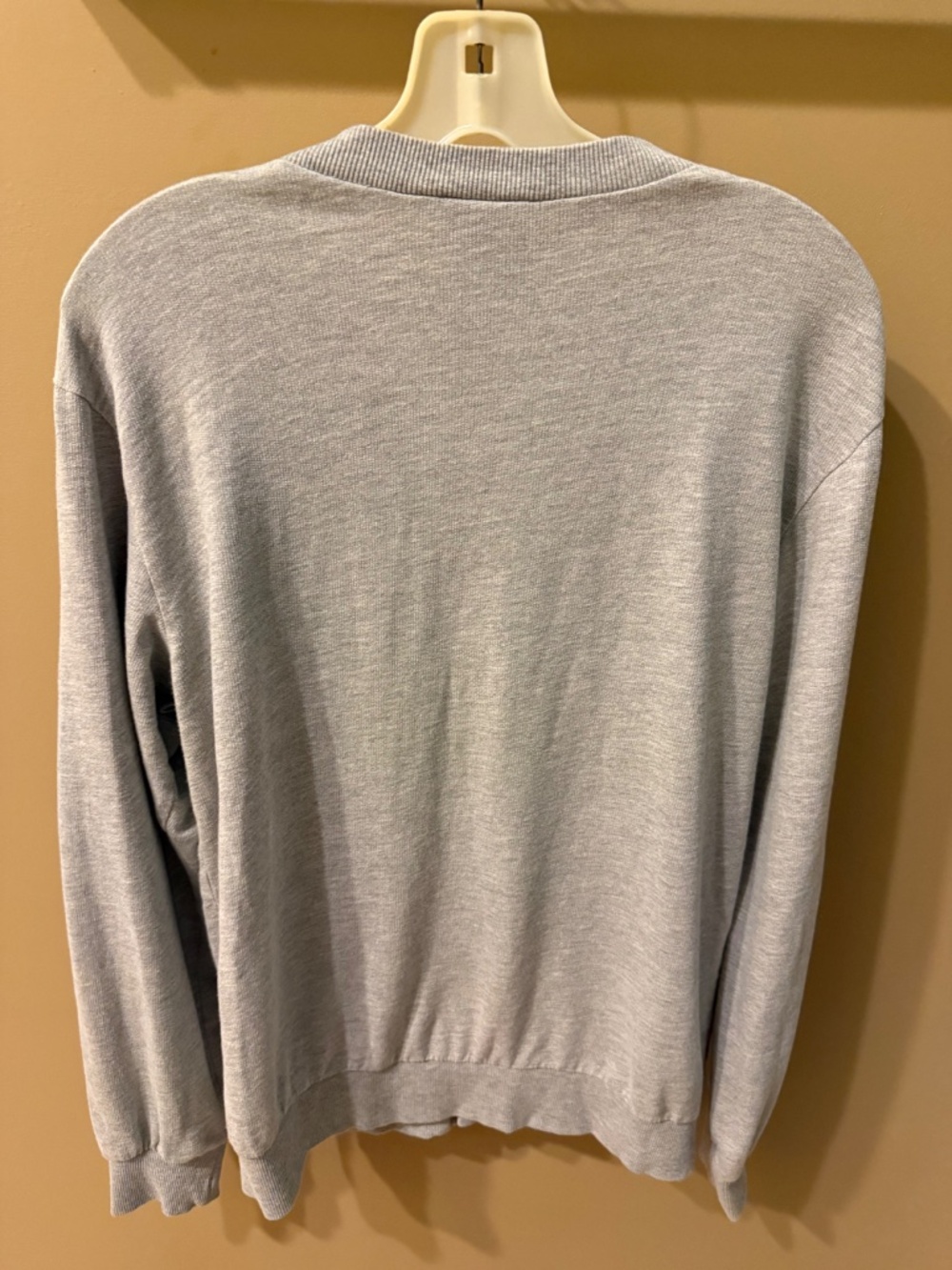 Adidas Originals Gray Trefoil Button Front Cardigan Sweater Men's L Heather Gray - Picture 2 of 8